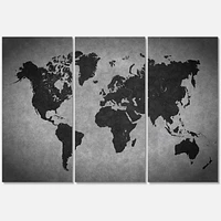 Designart Ancient Map of The World IX Canvas Wall Art