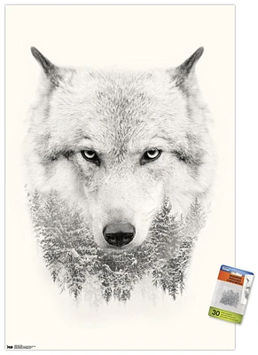 Wolf - Trees Wall Poster