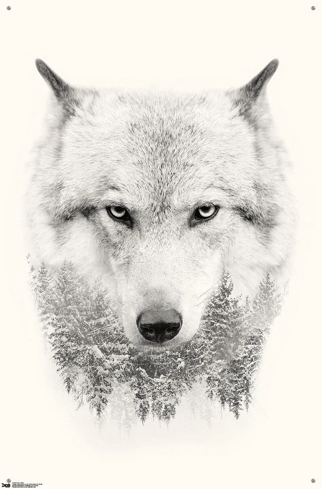 Wolf - Trees Wall Poster