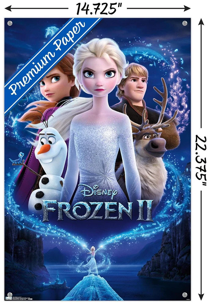 Disney Frozen 2 - Key Art Wall Poster, 14.725" x 22.375" Framed