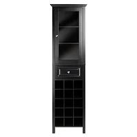 Winsome Burgundy Wine Display Tower, Black - 20667