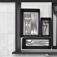 Mainstays Black Plastic Non-Slip Drawer Organiser, 3.75" x 6.75", for Kitchen Gadgets, 1 piece, BLACK ORGANIZER 3.75" x 6.75"