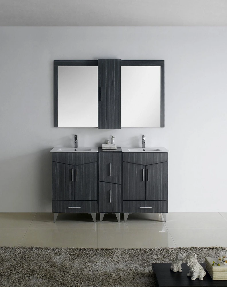 American Imaginations 60-in. W Vanity Base Set Dawn Grey AI-18134