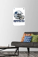 NFL Dallas Cowboys - Drip Helmet 20 Wall Poster, 22.375" x 34" Framed