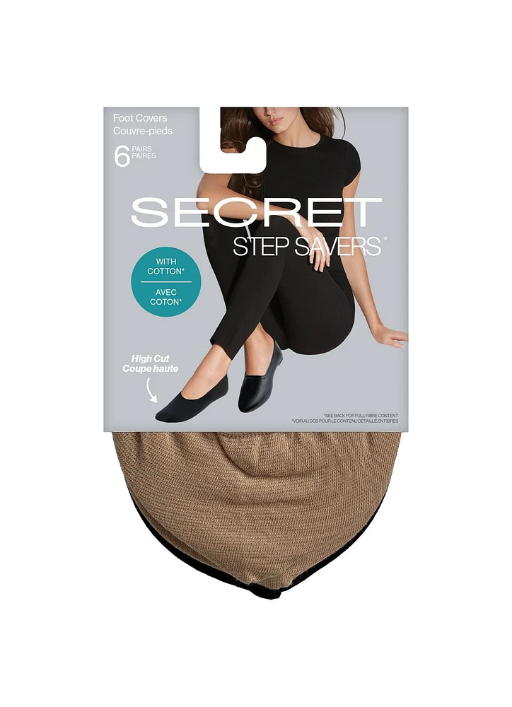 Secret® Step Savers 6pk Cotton Foot Covers, One Size