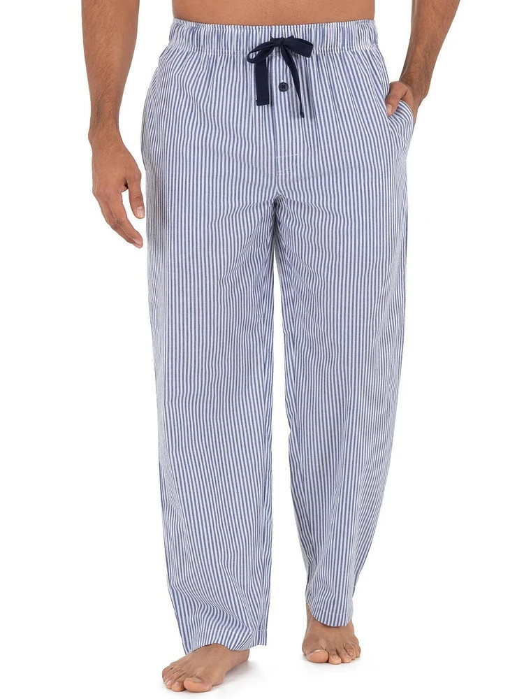 Fruit of the Loom Men's Microsanded Woven Stripe Pajama Pant