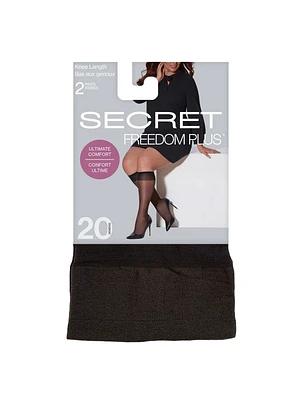 Secret® Freedom Plus Bas aux Genoux 2pk Taille Plus Grande/Plus Petite