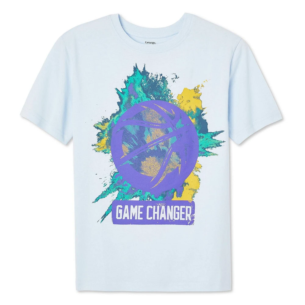T-shirt sport à manches courtes George pour garçons Tailles TP–TG