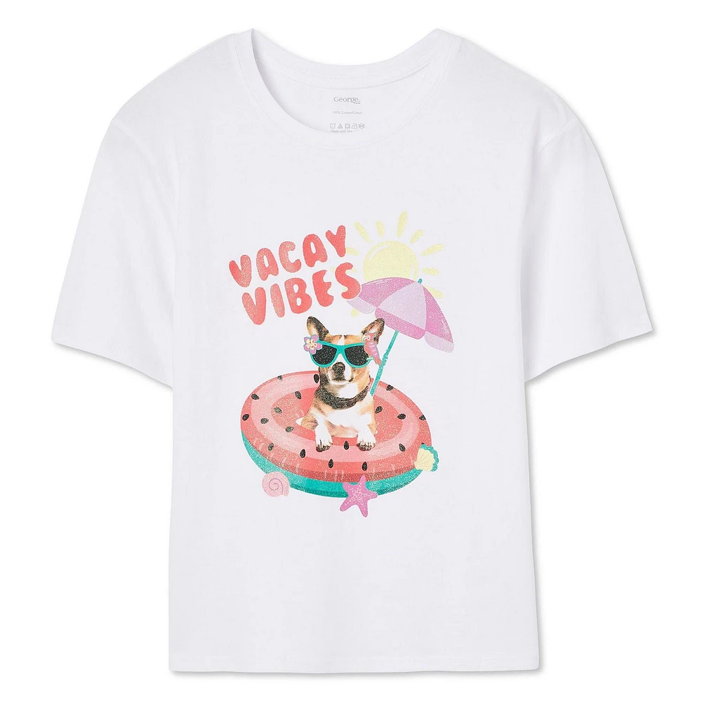 T-shirt à manches courtes George pour filles Tailles TP–TG