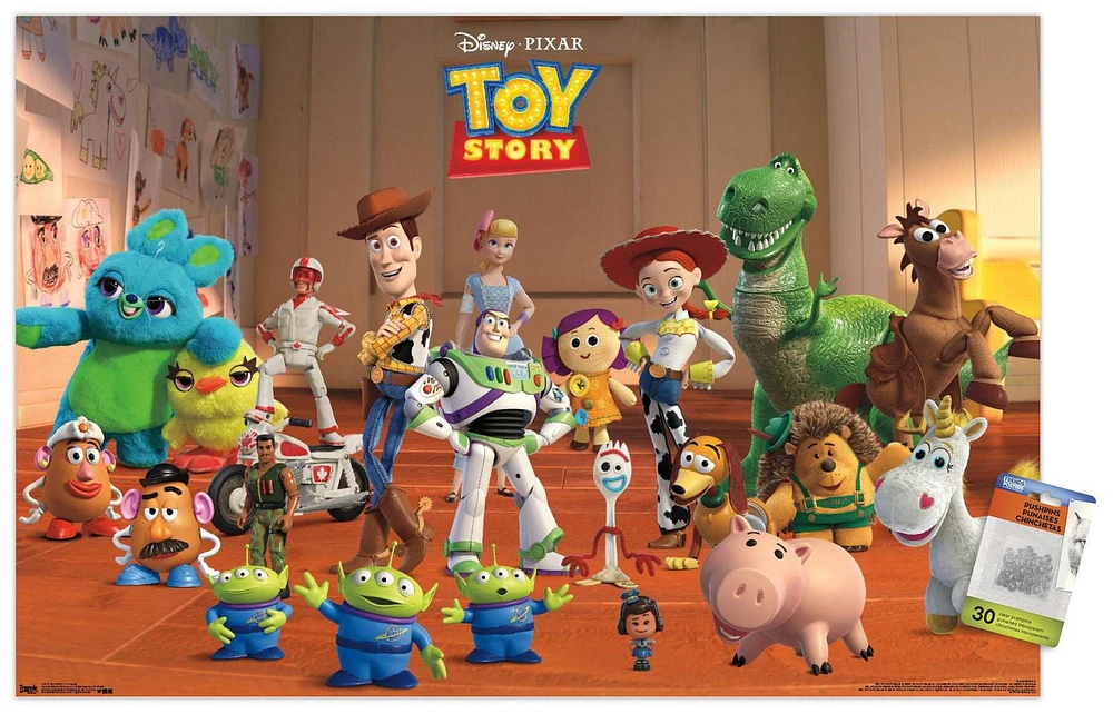 Disney Pixar Toy Story 4 - Collage Wall Poster, 22.375" x 34" Framed