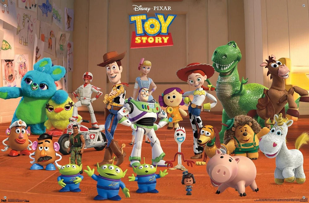 Disney Pixar Toy Story 4 - Collage Wall Poster, 22.375" x 34" Framed