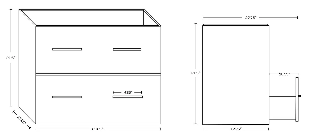 American Imaginations 23.75-in. W Wall Mount Dawn Grey Vanity Set For 1 Hole Drilling Beige Top White UM Sink AI-18395