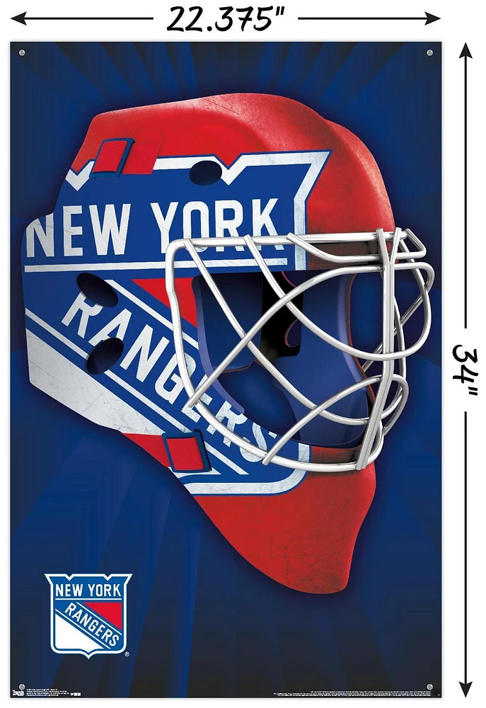 NHL New York Rangers - Mask 16 Wall Poster, 22.375" x 34"