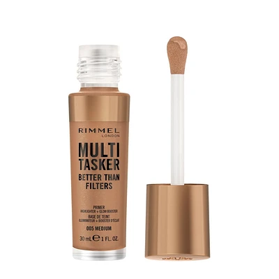 Rimmel Multi-Tasker Better Than Filters, Face Primer, Glow Booster & Highlighter, Vegan Formula, Anti-Ageing Benefits, Light-Reflecting Pigments, Flawless, glowing finish!