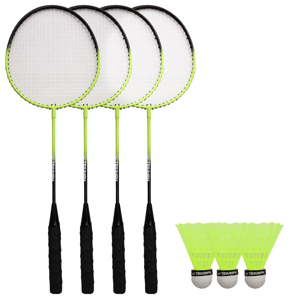 TRIUMPH 4-Square 2-in-1 Volleyball / Badminton Outdoor Game Set