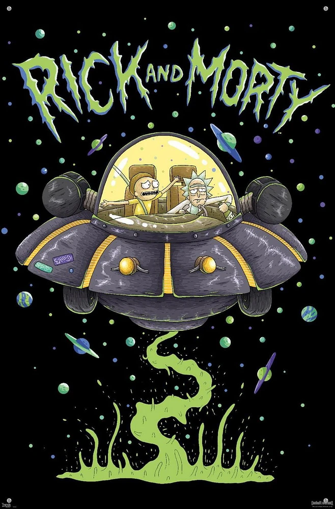 Rick And Morty - Ship Wall Poster, 22.375" x 34" Framed