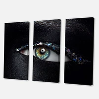 Designart Woman Eyes With Multi-Colored Glass Sparkles Canvas Wall Art