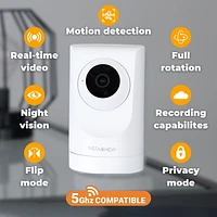 Instachew Purrsight 360° Pet Camera With Phone App, 2 Way Audio, Smart Indoor Security Camera, Wi-Fi , White