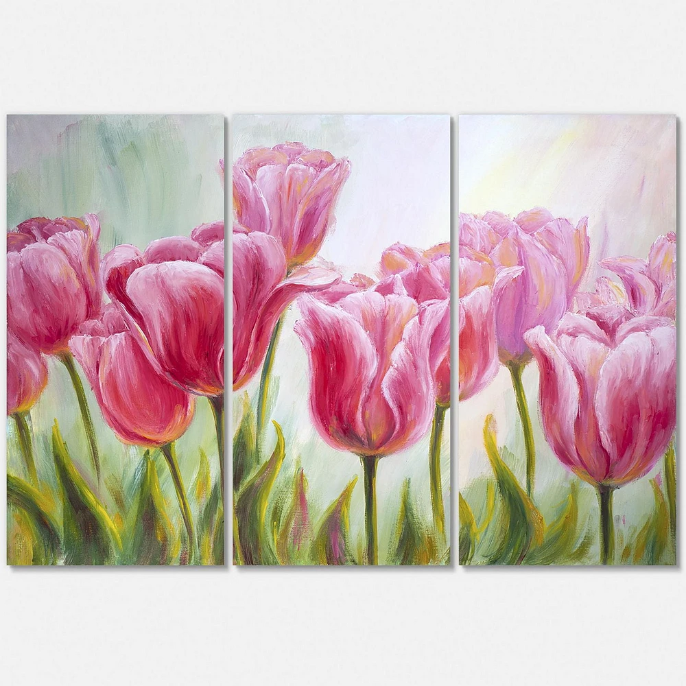 Designart Tulips Flowers Blossoming Canvas Wall Art