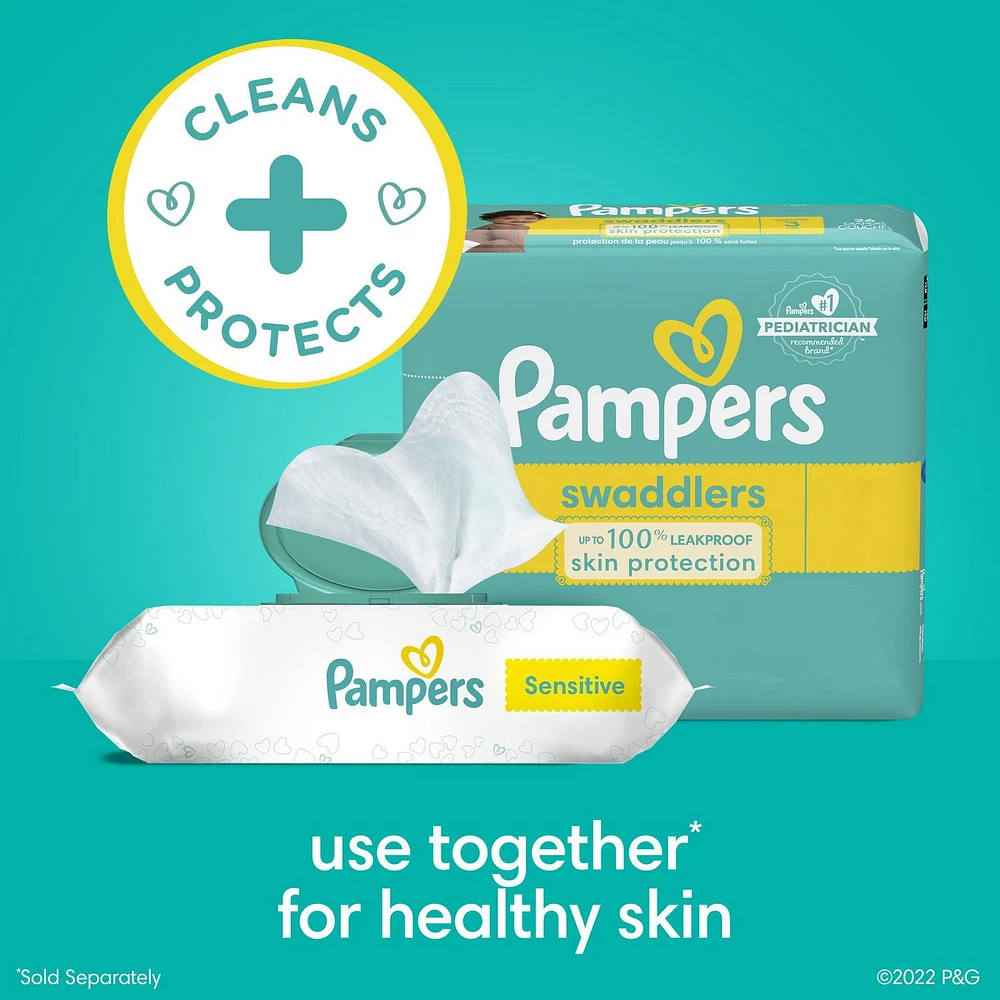 Pampers Baby Wipes Sensitive Perfume Free 4X Pop-Top Packs