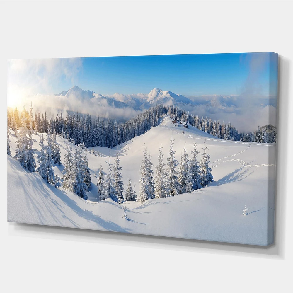 Designart Winter Mountains Panorama Canvas Wall Art