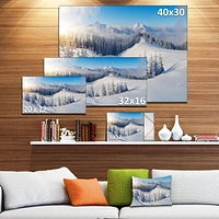 Designart Winter Mountains Panorama Canvas Wall Art