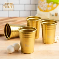 Thyme & Table Cocktail Party Cups, 4 Piece Set, Gold, barware