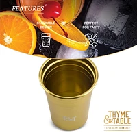 Thyme & Table Cocktail Party Cups, 4 Piece Set, Gold, barware