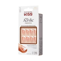 KISS Salon Acrylic - Fake Nails, 28 Count, Medium, French nails at home