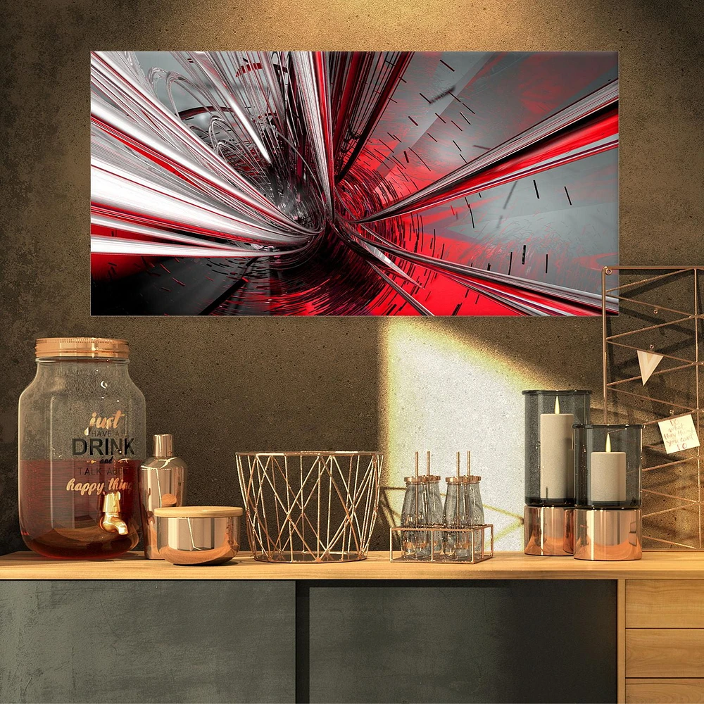 Designart Fractal 3D Deep into Middle Canvas Wall Art