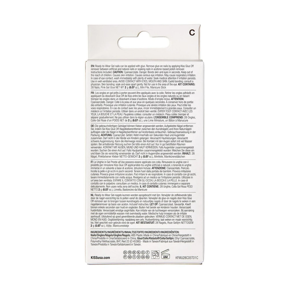 KISS Gel Fantasy - Problem Solved - Fake Nails, 28 Count, Medium