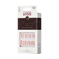 KISS Classy - Fake Nails, 28 Count, Medium, French nails.