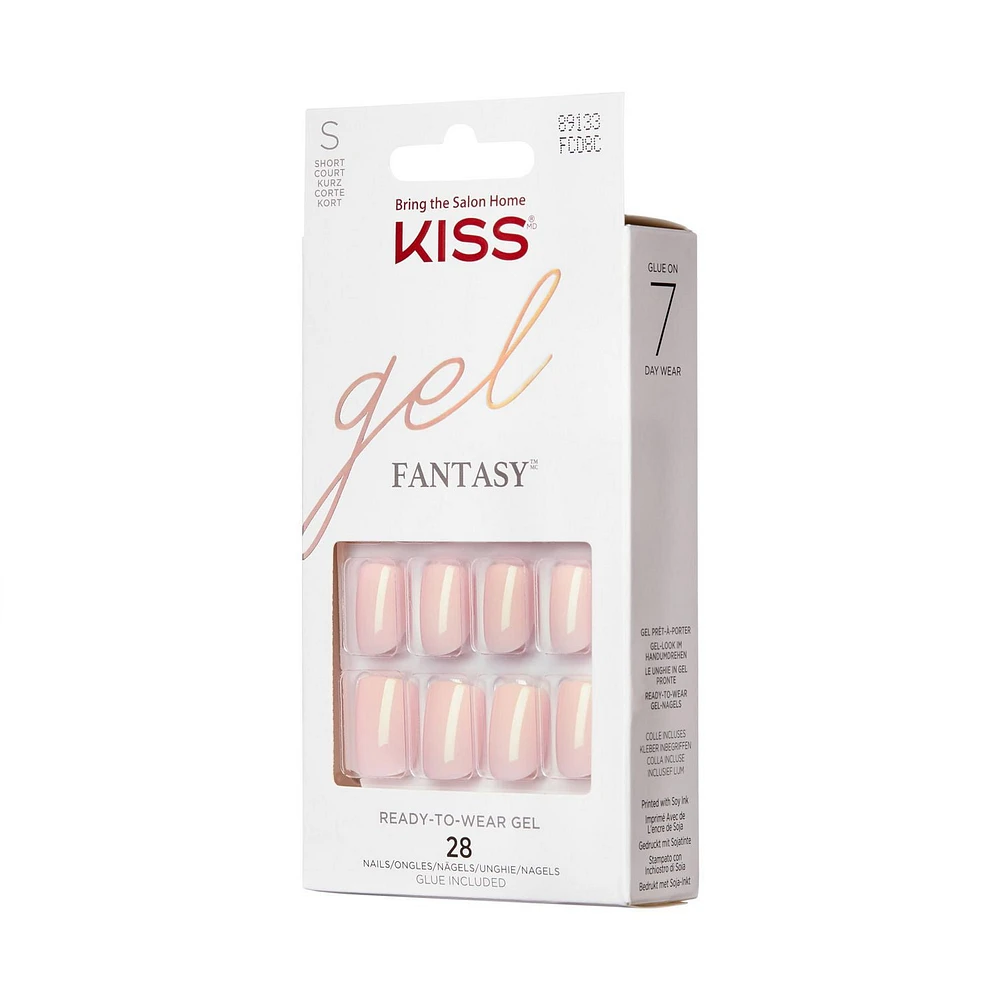 KISS Gel Fantasy - Fake Nails, 28 Count, Short, Length & flair