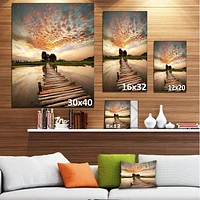 Designart Makeshift Wooden Pier Over River Canvas Wall Art