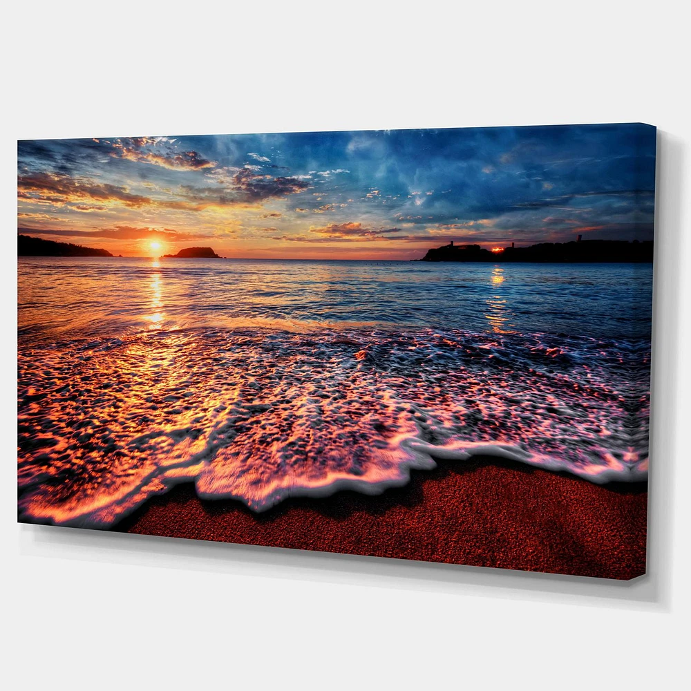 Designart Peaceful Evening Beach View Canvas Wall Art