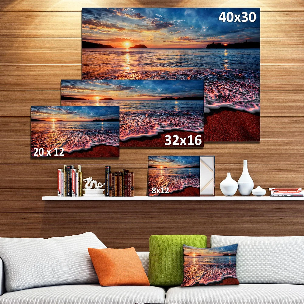 Designart Peaceful Evening Beach View Canvas Wall Art