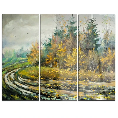 Design Art River on A Decline Multipanel Landscape Metal Wall Art