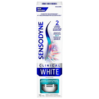 Sensodyne Clinical White, Renforcement de l'émail, Dentifrice quotidien 75mL