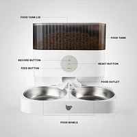 Instachew Purechew Double Automatic Pet Feeder, Two-Way Splitter and Double Bowls for Cats and Dogs