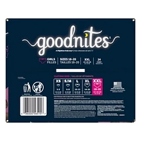 Sous-vêtements de nuit Goodnites pour filles, TG (43 à 64 kg [95 à 140 livres] et plus), 24 sous-vêtements Taille XXL, 24 unités