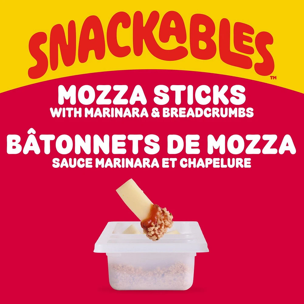 Bâtonnets Snackables Au Produit De Fromage Mozzarella Fondu, Sauce Marinara, Chapelure, Barquette De 59, 5 G Lunchables Snackables
