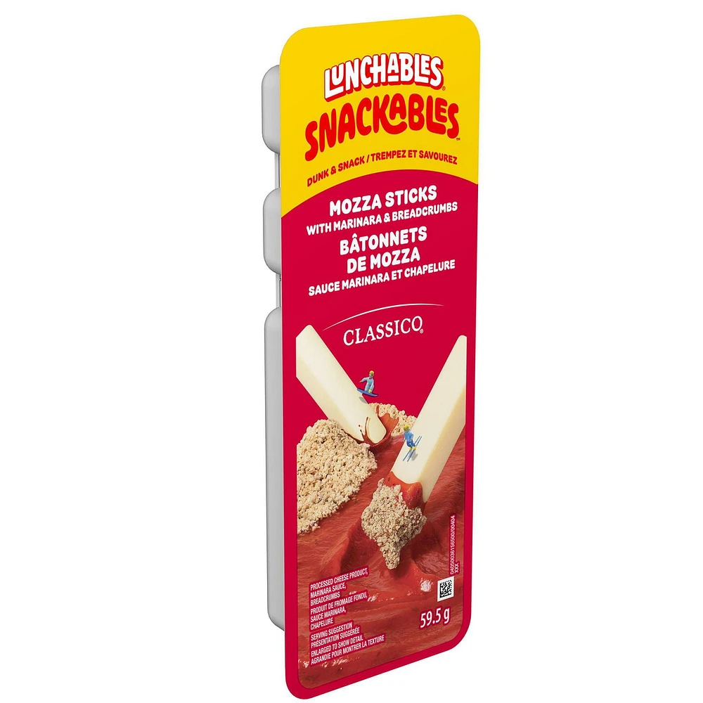 Bâtonnets Snackables Au Produit De Fromage Mozzarella Fondu, Sauce Marinara, Chapelure, Barquette De 59, 5 G Lunchables Snackables