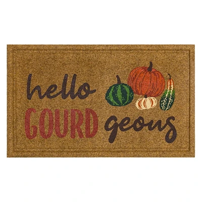 Mohawk Home Hello Gourd Faux Coir Polyester Doormat, Brown, 18" x 30"