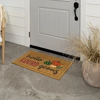 Mohawk Home Hello Gourd Faux Coir Polyester Doormat, Brown, 18" x 30"