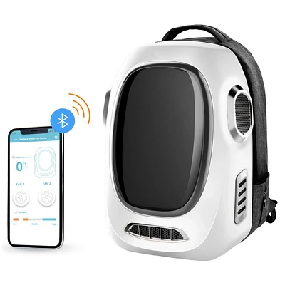 INSTACHEW Trekpod Smart Pet Carrier Backpack for Cats, Small Dogs and Puppies upto17 lbs, Hiking & Outdoor Use (White)