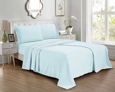 Swift Home Ensemble de draps en microfibre 4 pièces avec ourlet plissé