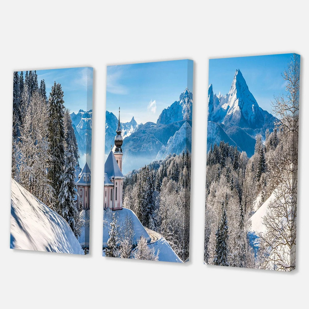 Designart Winter in the Bavarian Alps Canvas Wall Art