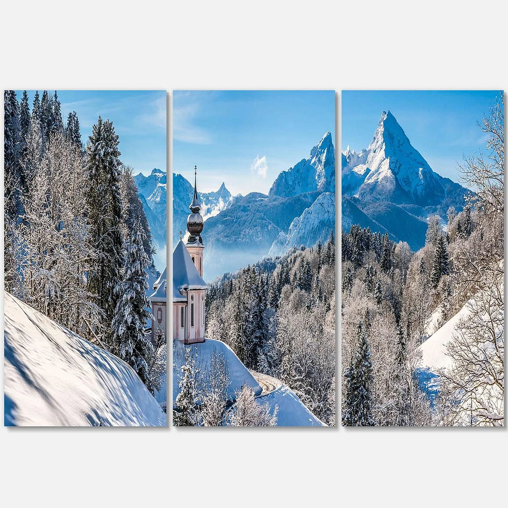 Designart Winter in the Bavarian Alps Canvas Wall Art