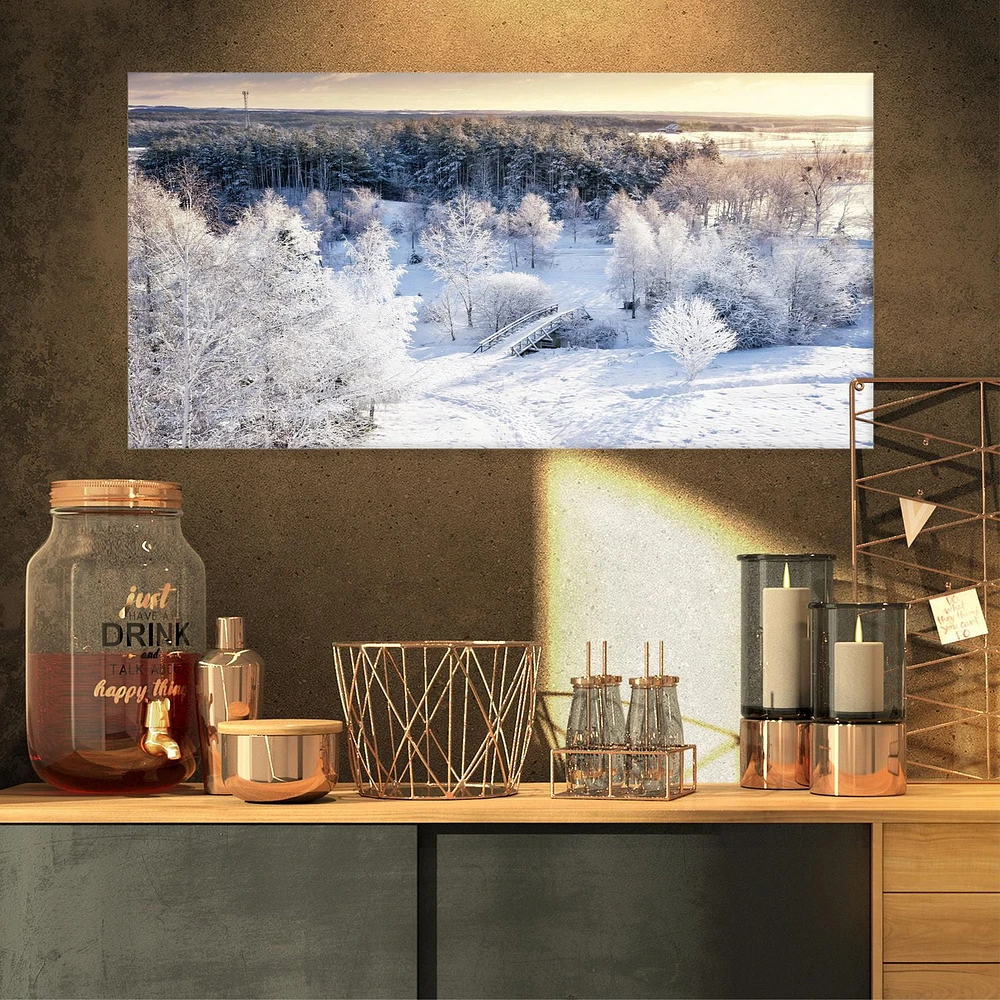 Designart Beautiful Winter Panorama Canvas Wall Art