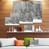 Designart Foggy Winter Forest Panorama Canvas Wall Art